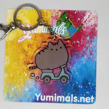 Load image into Gallery viewer, Scooter Pusheen Acrylic Keychain
