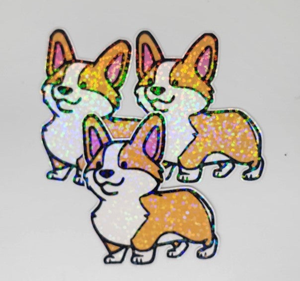 Corgi Pack Sparkly Magnets