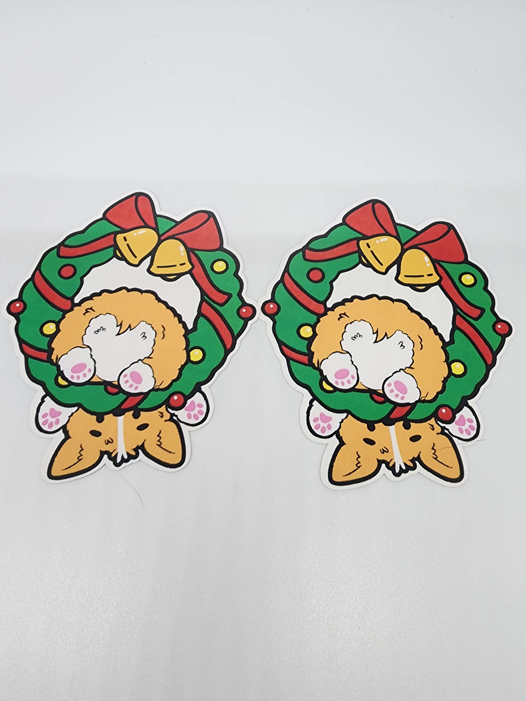 Wreath Christmas Corgi Magnet